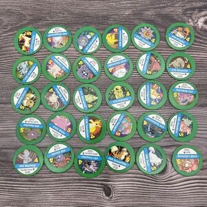 Lot Of 30 Pokemon Master Trainer Board Game 1999 Replacement Green Tokens POGS